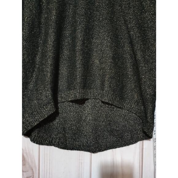 Bisou Bisou Sweater Womens Large Metallic Pullover Hi Low Zipper Long Sleeve - Picture 3 of 7